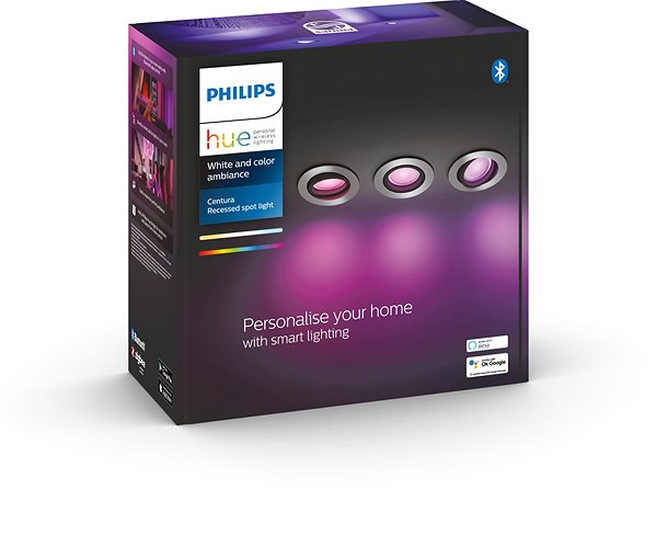 Deckenleuchte Philips Hue Centura Aluminium - 3 Stück Verpackung/Box