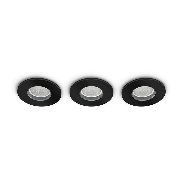 Deckenleuchte Philips Hue Xamento Spot-Light schwarz 3St Seitlicher Anblick