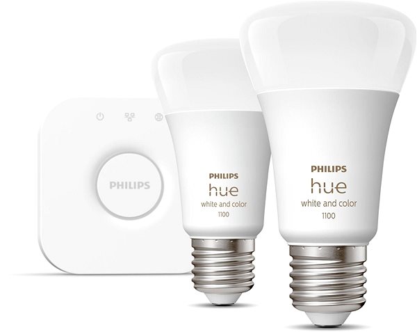 LED žiarovka Philips Hue White and Color Ambiance 9 W 1100 E27 malá promo starter súprava + Philips Hue Tap Dial Switc Screen