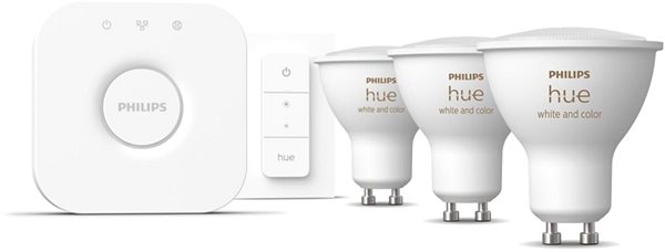 LED izzó Philips Hue White and Color ambiance 5.7W GU10 starter kit ...