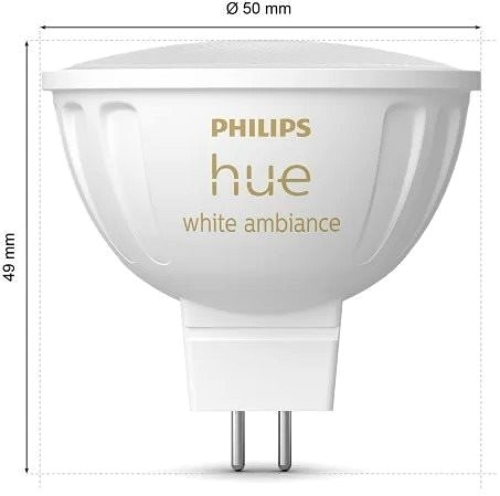 LED izzó Philips Hue White Ambiance 5,1W MR16 2P EU ...