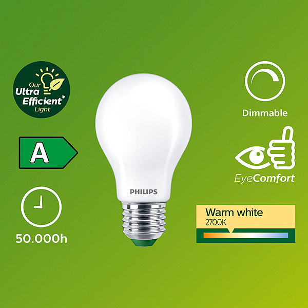 LED-Birne Philips LED 60W A60 E27 2700K FR UE D SRT4 ...