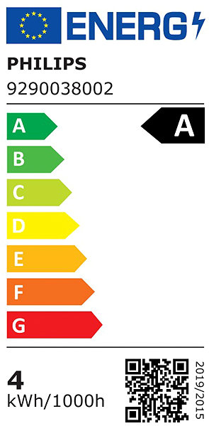 LED-Birne Philips LED 60W A60 E27 2700K FR UE D SRT4 Energielabel