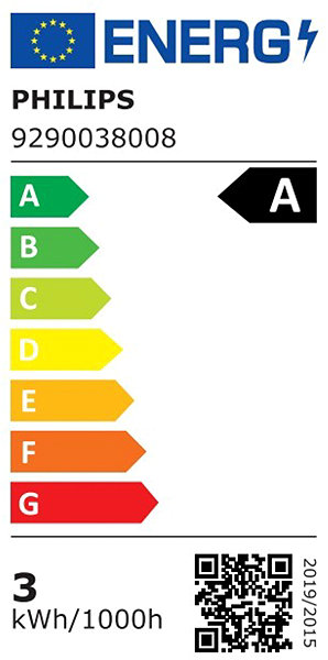 LED-Birne Philips LED 40W B35 E14 2700K FR UE SRT4 Energielabel