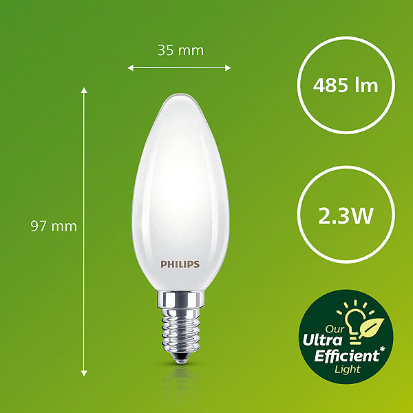 LED-Birne Philips LED 40W B35 E14 2700K FR UE SRT4 ...