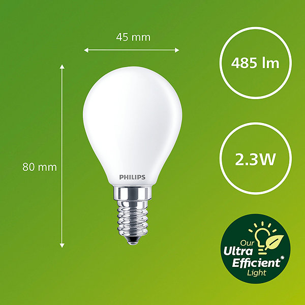 LED-Birne Philips LED 40W P45 E14 2700K FR UE SRT4 ...