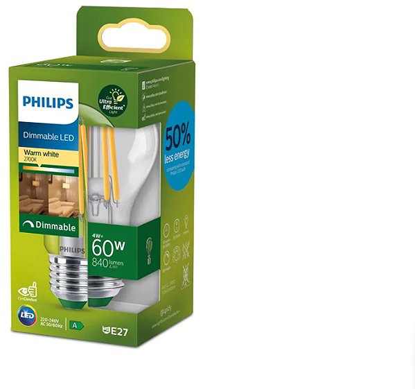 LED Bulb Philips 60W A60 E27 2700K CL UE D SRT4 ...