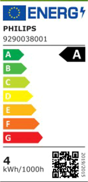 LED Bulb Philips 60W A60 E27 2700K CL UE D SRT4 Energy label
