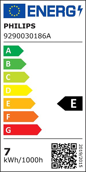 LED izzó Philips Smart LED WFB 60W ST64 E27 Energia címke