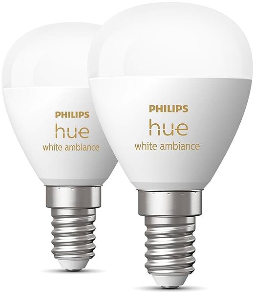 LED-Birne Philips Hue White Ambiance 5,1 W E14 Tropfenform 2 Stück ...