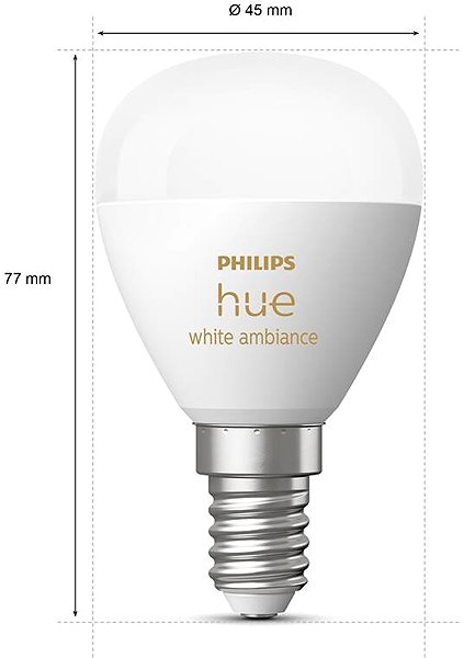 LED-Birne Philips Hue White Ambiance 5,1 W E14 Tropfenform 2 Stück ...