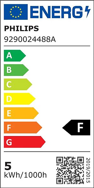 LED žiarovka Philips Smart LED WFB 40 W C37 E14 922-65 RGB 2PF/6 Energetický štítok