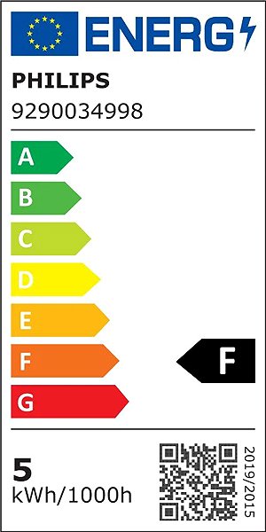 LED-Birne Philips Smart LED WFB 40 W P45 E14 922-65 RGB 1PF/6 Energielabel