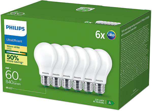 LED-Birne Philips LED CLA 60 W A60 E27 2700K FR UE ...
