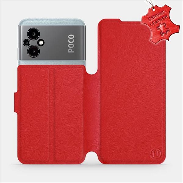 Pouzdro na mobil Mobiwear kožené flip pro Xiaomi Poco M5 - Červené ...