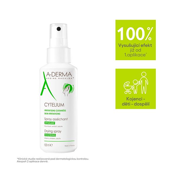 Testpermet A-DERMA Cytelium Szárító és nyugtató spray irritált, nedvesedésre hajlamos bőrre 100 ml ...
