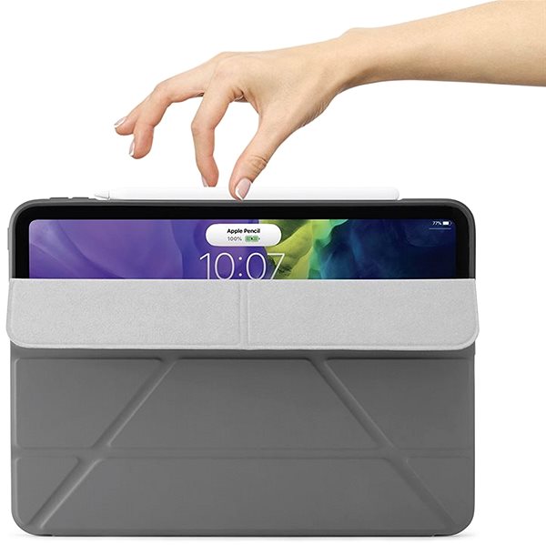 Tablet tok Pipetto Origami Case Apple iPad Air 10.9“ (2020) készülékre - szürke Lifestyle