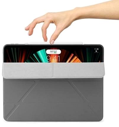 Tablet-Hülle Pipetto Origami TPU-Hülle für Apple iPad Pro 12.9“ (2021/2020/2018) - grau Lifestyle