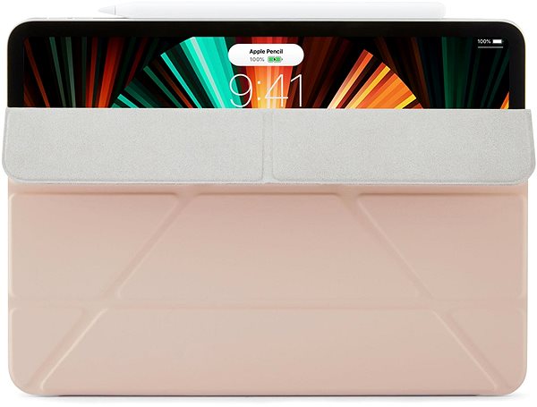 Tablet tok Pipetto Origami Folio tok Apple iPad Pro 12,9“ (2021/2020/2018) készülékhez - rózsaszín Lifestyle
