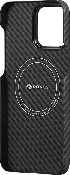 Telefon tok Pitaka MagEZ 4 1500D Twill iPhone 15 Pro Max fekete-szürke tok ...
