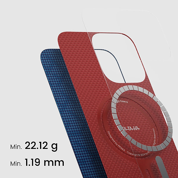 Handyhülle Pitaka Tactile Woven Case PTK Dark Blue iPhone 16 Pro ...