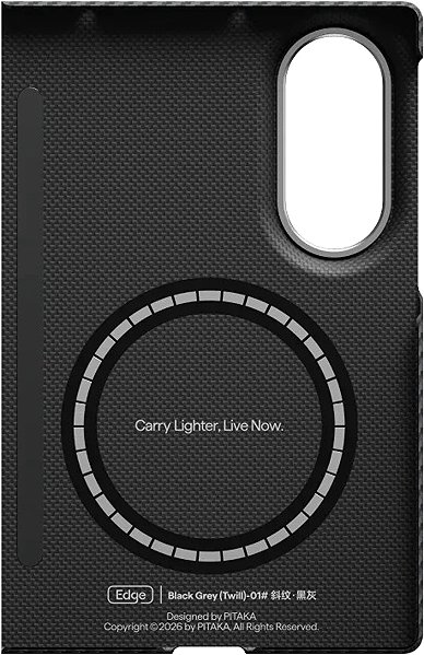 Handyhülle Pitaka Edge Case Back Cover With Central Axis Black/Grey Samsung Galaxy Z Fold 8 ...