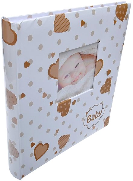 Photo Album KPH Baby Lovely Hearts Brown Lateral view