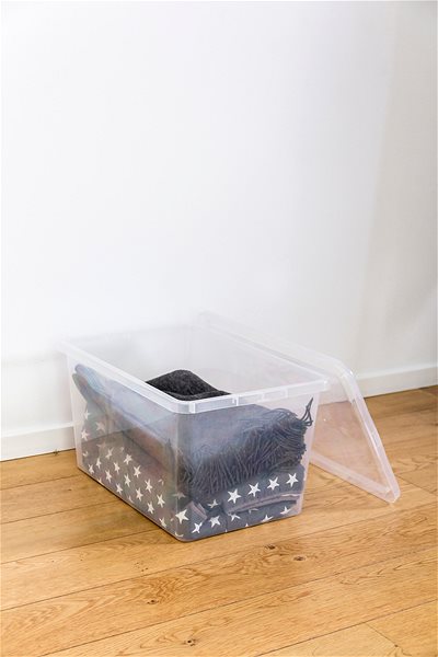 Úložný box Plast Team - Úložný box 30 l, 59,5 × 39,5 × 17 cm Basic box Bedroller, číry ...