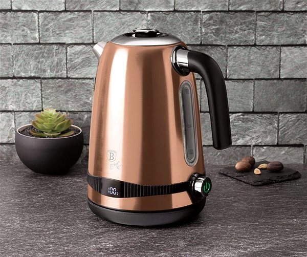 Electric Kettle BERLINGERHAUS Kettle with temperature control 1,7 l Rosegold Metallic Line ...