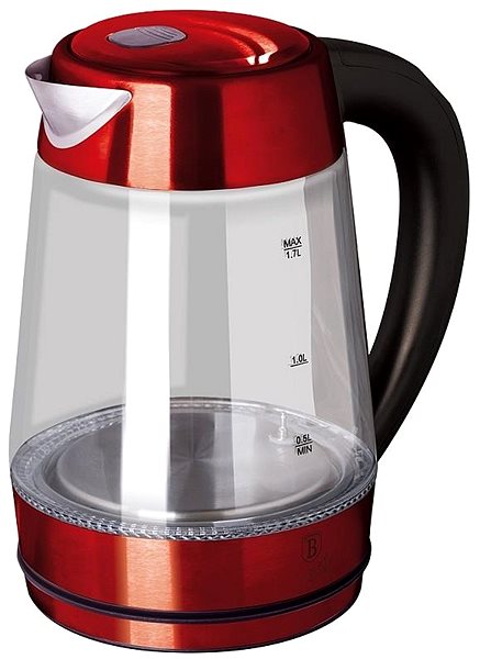 Electric Kettle BERLINGERHAUS Kettle 1,7 l with temperature control Burgundy Metallic Line ...