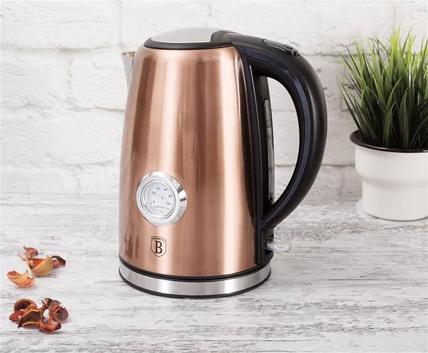 Electric Kettle BERLINGERHAUS Kettle 1,7 l with thermostat Rosegold Metallic Line ...