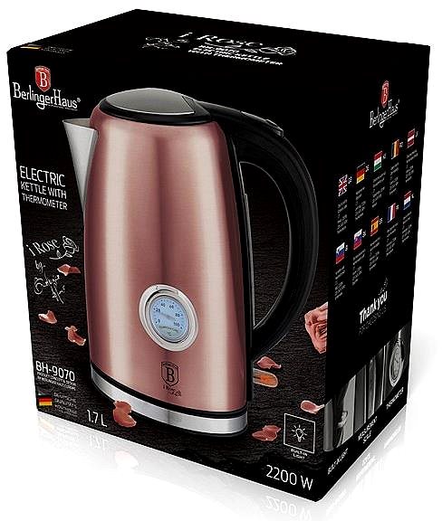 Electric Kettle BERLINGERHAUS Kettle 1,7 l with thermostat I-Rose Edition ...