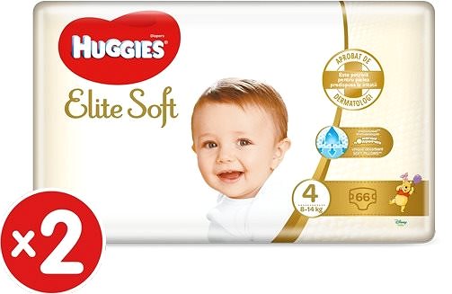 Pelenka HUGGIES Elite Soft 4 (132 db) Képernyő