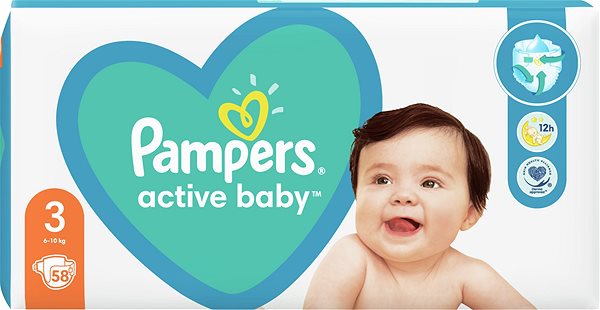 Detské plienky PAMPERS Active Baby veľ. 3 (58 ks) Screen