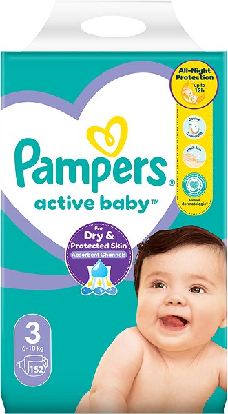 Eldobható pelenka PAMPERS Active Baby 3 (152 db) ...