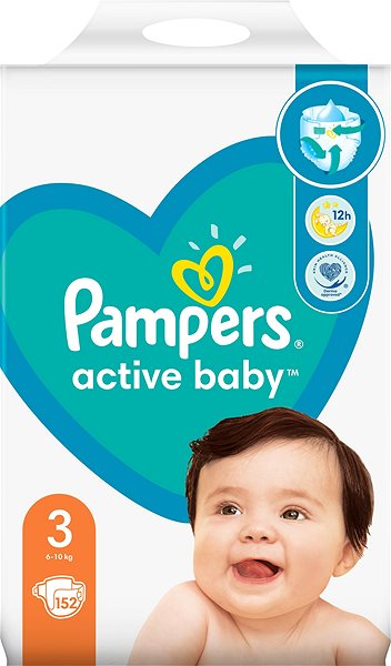 Eldobható pelenka PAMPERS Active Baby 3-as méret (152 db) - havi csomag Képernyő
