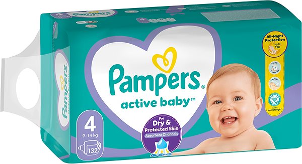 Eldobható pelenka PAMPERS Active Baby 4 (132 db) ...