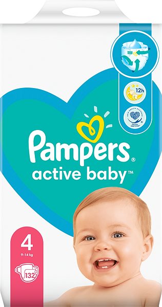 Eldobható pelenka PAMPERS Active Baby 4-es méret (132 db) - havi csomag Képernyő