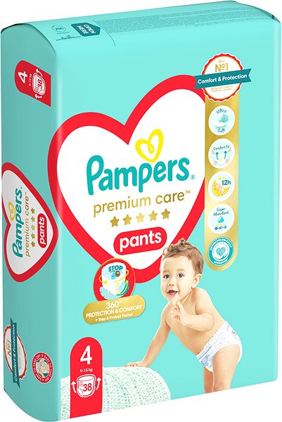 Bugyipelenka PAMPERS Premium Care Pants Maxi 4 (38 db) Jellemzők/technológia