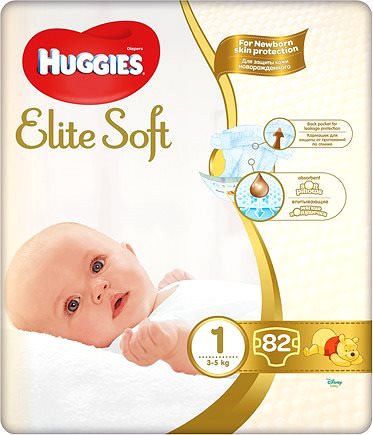 Eldobható pelenka HUGGIES Elite Soft 1-es méret (82 db) Képernyő