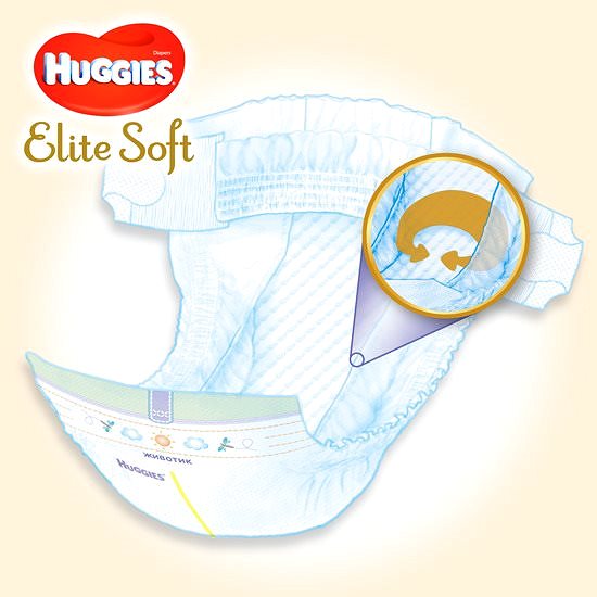 Jednorazové plienky HUGGIES Elite Soft veľkosť 1 (82 ks) Vlastnosti/technológia