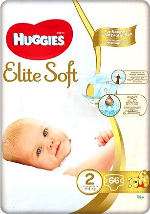 Jednorazové plienky HUGGIES Elite Soft veľkosť 2 (66 ks) Screen