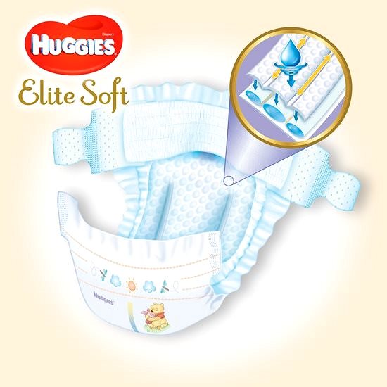 Detské plienky HUGGIES Elite Soft veľ. 3 (40 ks) Vlastnosti/technológia