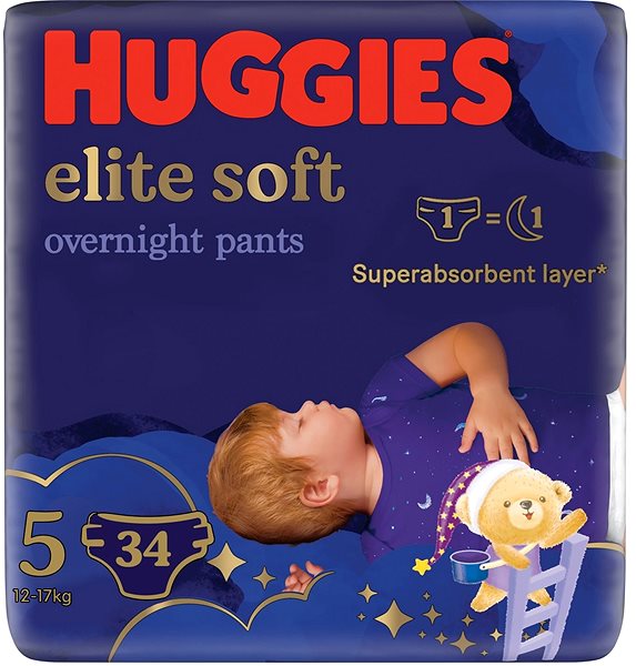 Bugyipelenka HUGGIES Elite Soft Overnight Pants 5 (2 × 17 db) ...