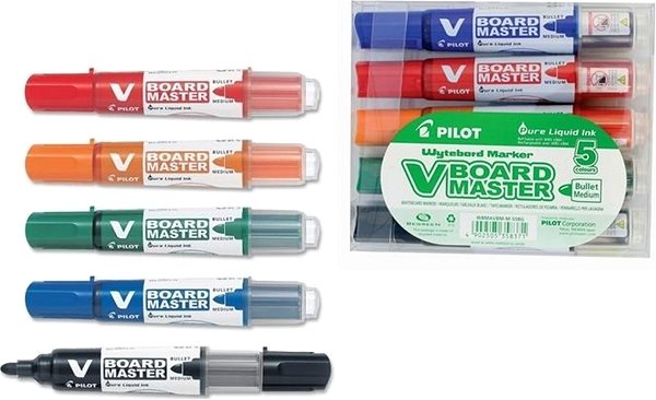 Marker PILOT V-Board Master 2.3mm Set mit 5 Farben ...