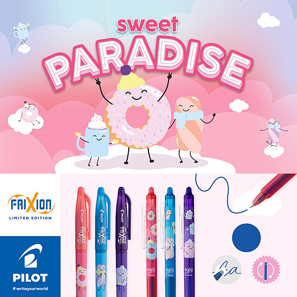 Radierstift PILOT FriXion Ball Sweet Paradise 07 / 0,35 mm, korallenrosa ...