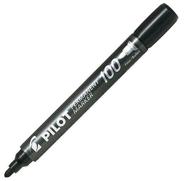 Marker PILOT Permanent Marker 100 1,0 mm, schwarz, Packung mit 2 St. ...