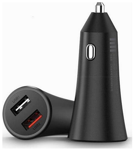 Car Charger Xiaomi Mi original 37W Fast Car Charger including USB-C Data Cable Dual Lateral view