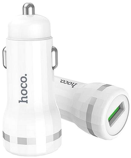 Car Charger HOCO Z27A Car Charger with Quick Charging Function QC 3A, White Lateral view