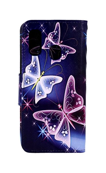 Puzdro na mobil TopQ Puzdro Samsung A20e knižkové Modré s motýlikmi 42899 ...